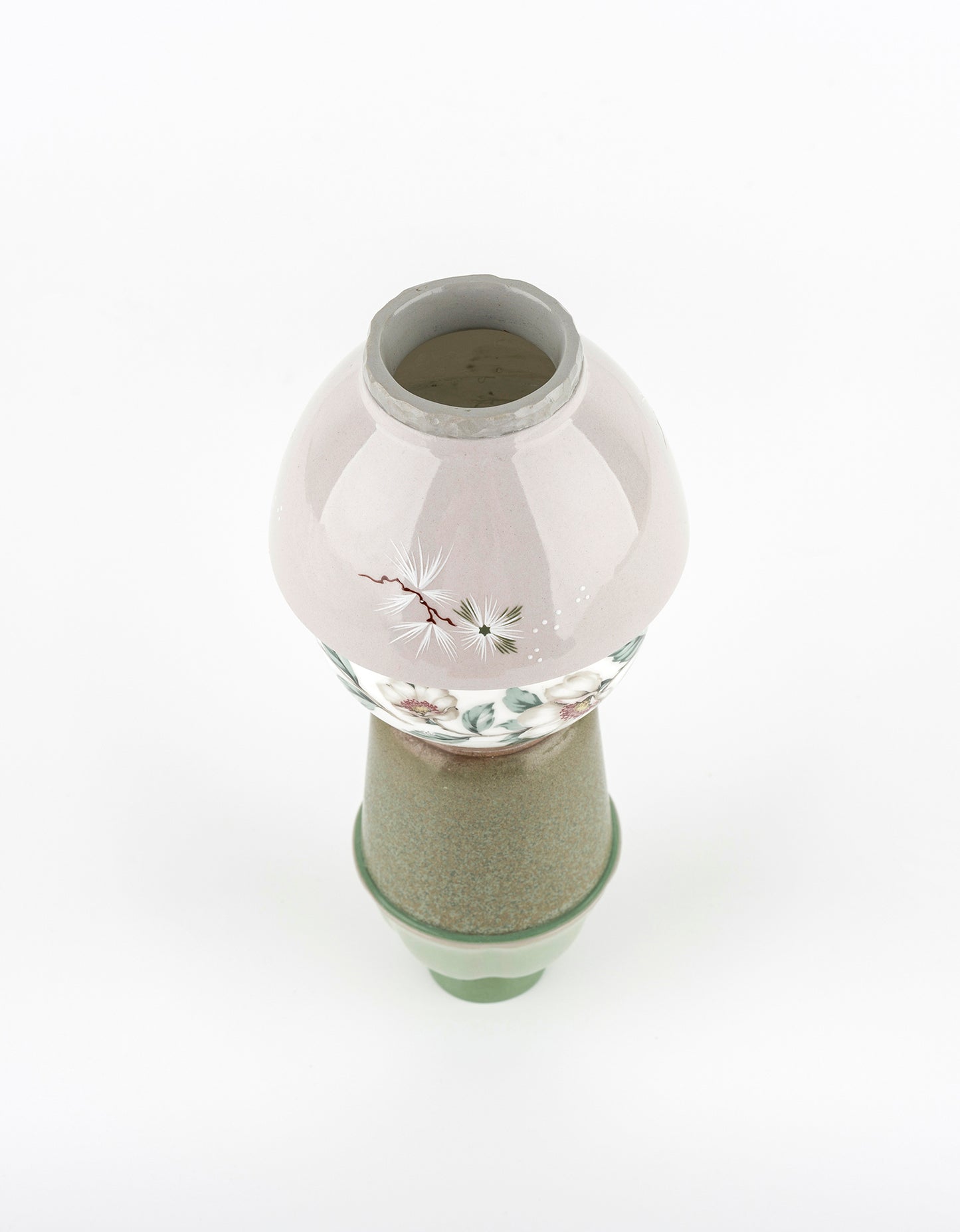 Hand made vase Japanese style on white background