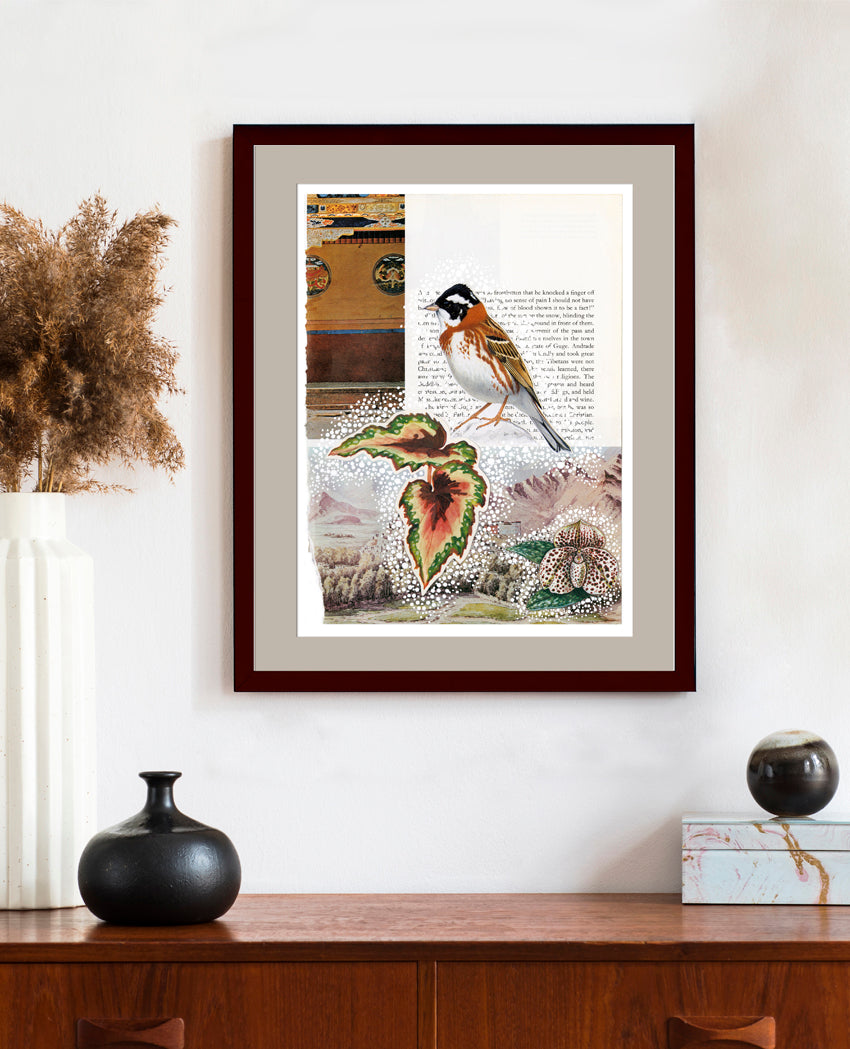 The Tibetans Collage Framed Hang on Wall in Situ