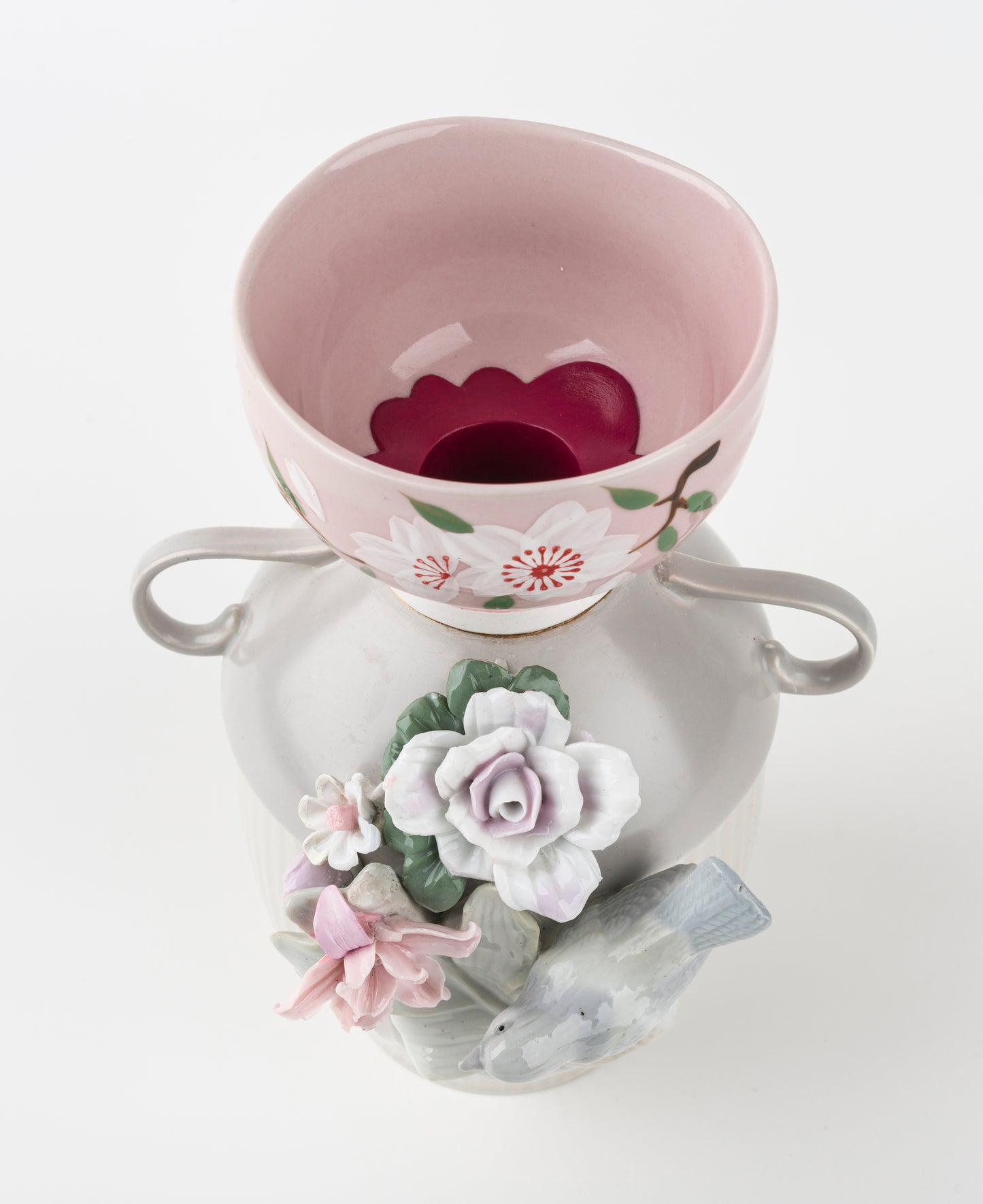 Hand Made Vase with Bird