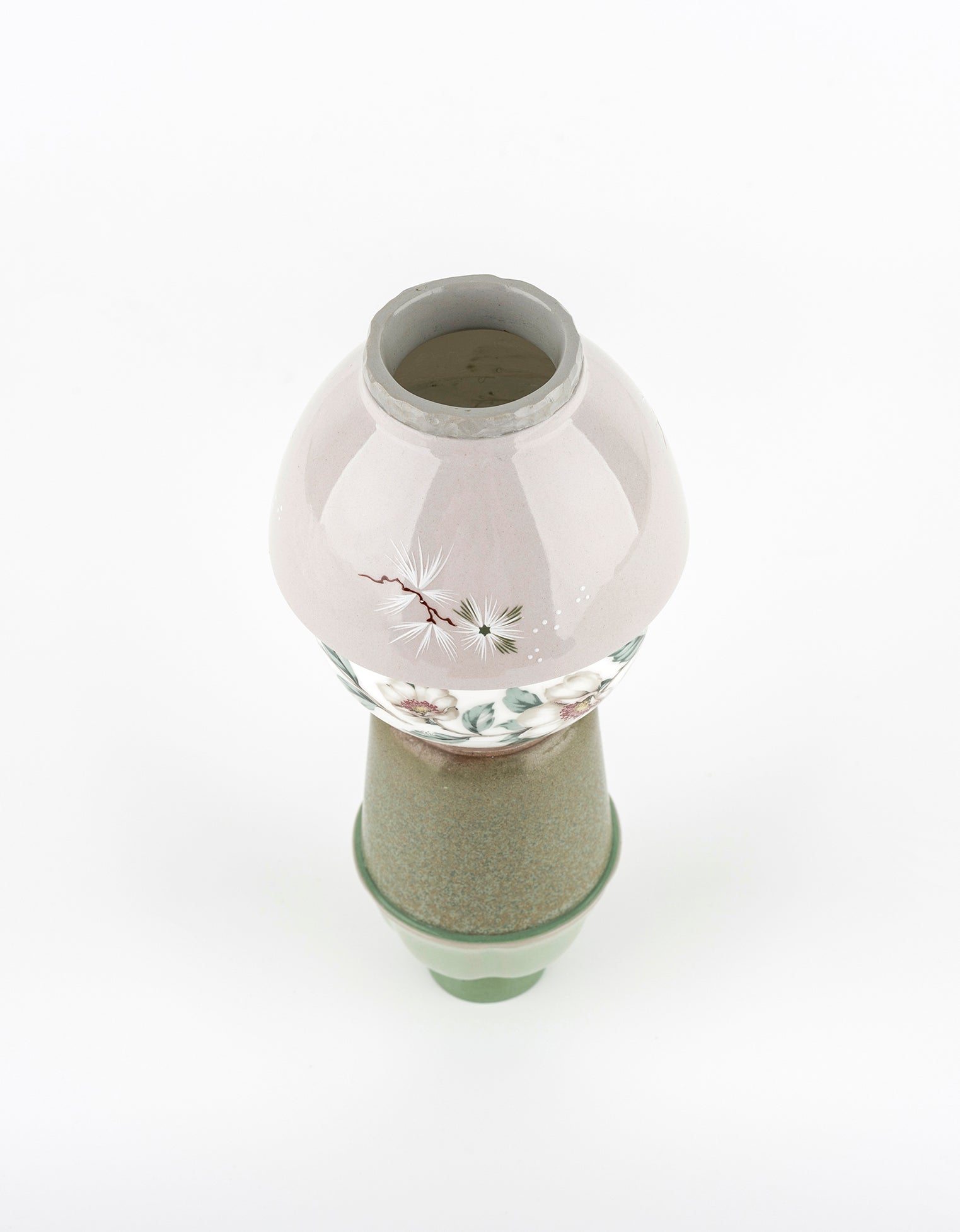 Hand made vase Japanese style on white background
