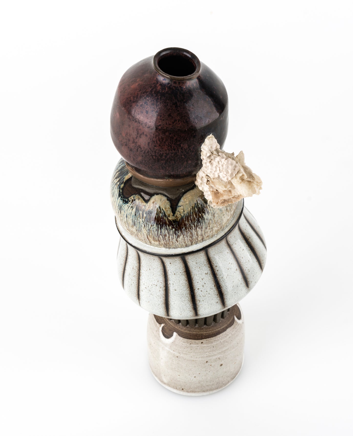 Brown and Stone Hand Made Vase by Yaarit Mechany Detail