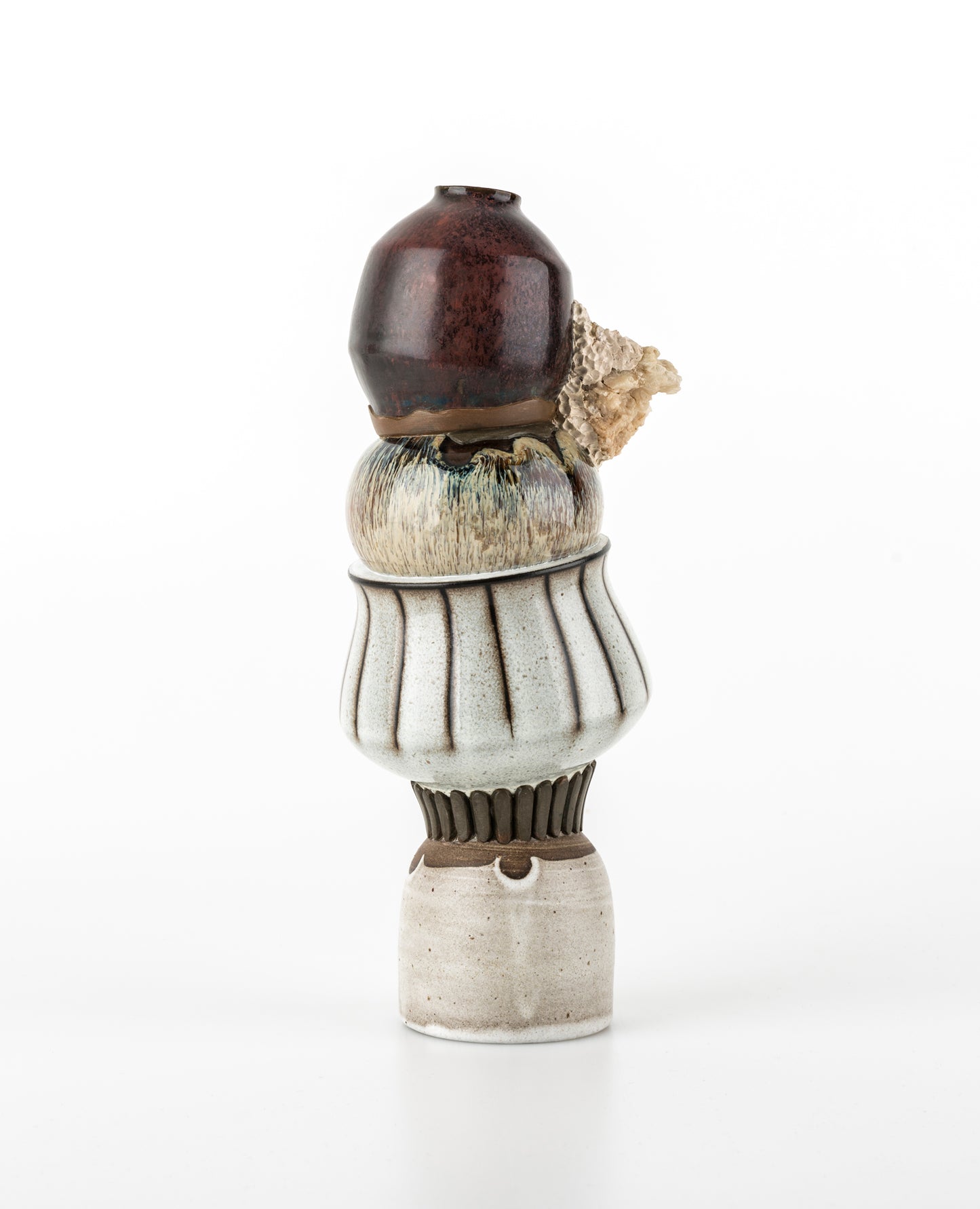 Brown and Stone Hand Made Vase by Yaarit Mechany Front