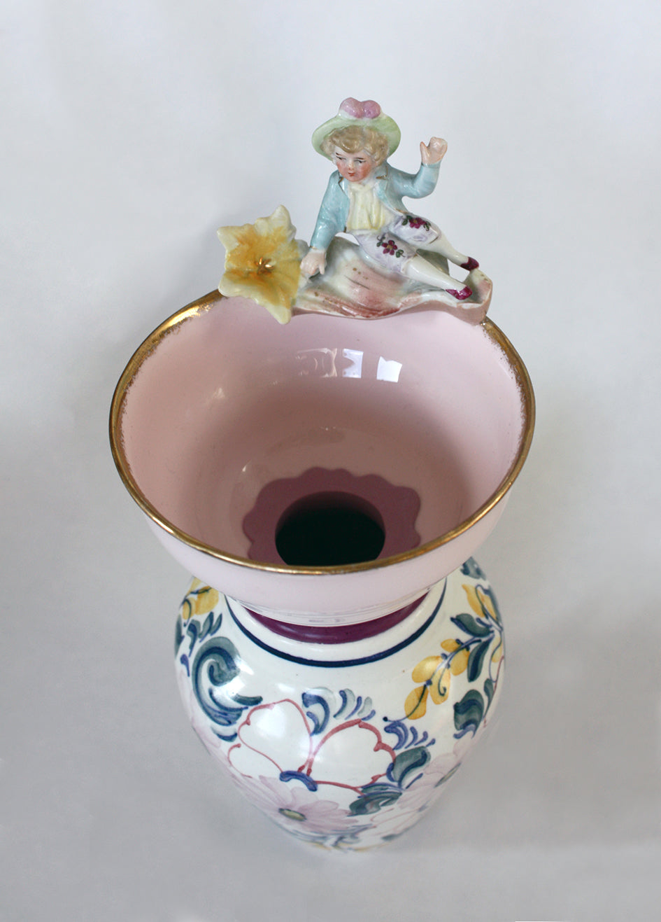 Hand Made Vase with Victorian Boy