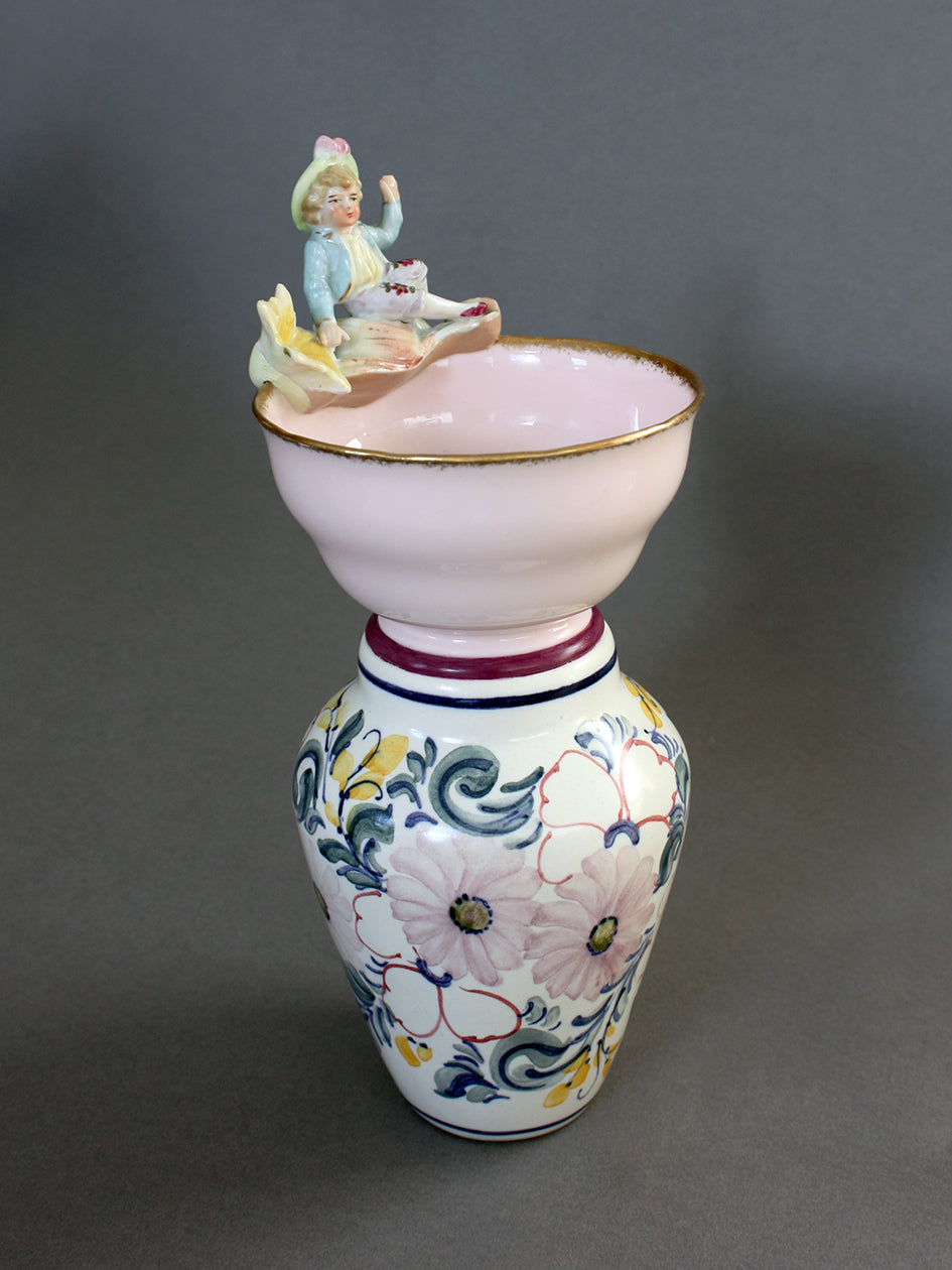 Hand Made Vase with Victorian Boy