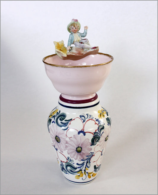 Hand Made Vase with Victorian Boy