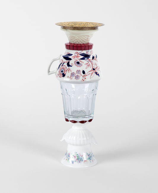 Hand Made Vase with Gold Top
