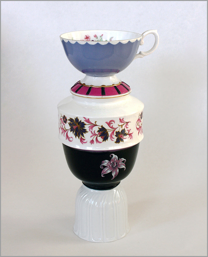 Black Pink Collage Vase