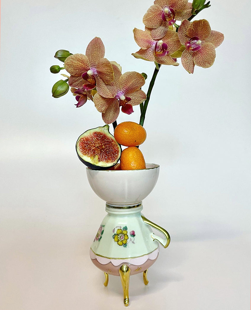 Hand Made Pink & Gold Small Vase 