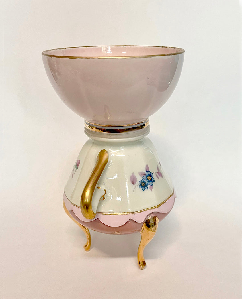 Pink Vase with Golden Legs